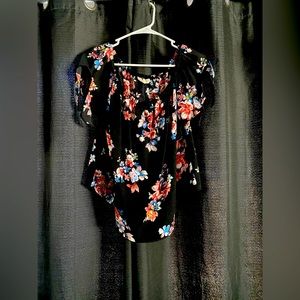Floral Blouse Off the Shoulders